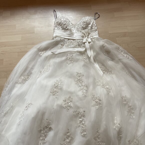 Alfred Angelo Wedding Dress Women’s Sz 22 White Bridal Gown Formal Lace Read - Picture 4 of 16